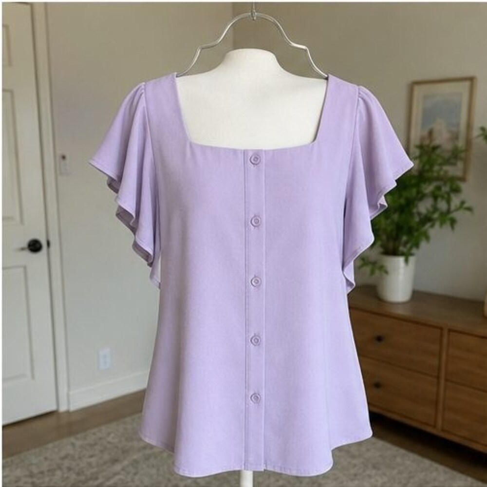 Lilac Puff Sleeve Top